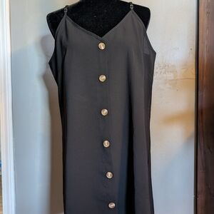 Elegant Black Button-Down Dress